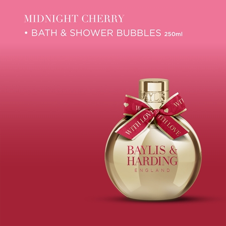 Baylis & Harding Midnight Cherry bath foam in gift packaging