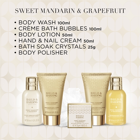 Baylis & Harding Sweet Mandarin & Grapefruit gift set with moisturising effect