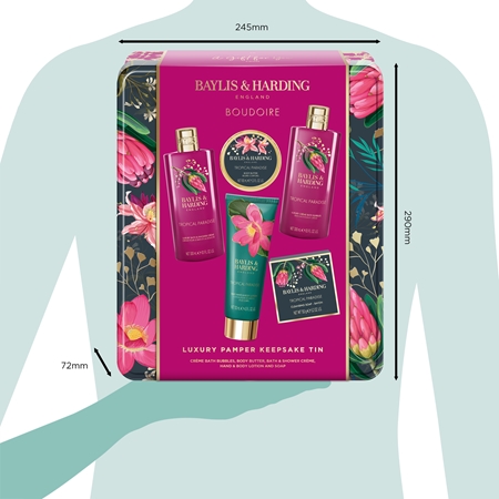 Baylis & Harding Boudoire Tropical Paradise Gift Set tin box