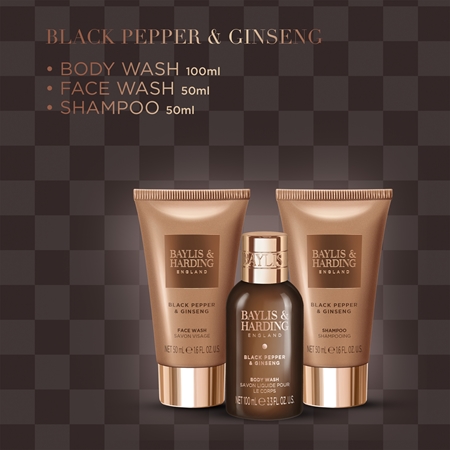 Baylis & Harding Black Pepper & Ginseng dovanų rinkinys kelionėms
