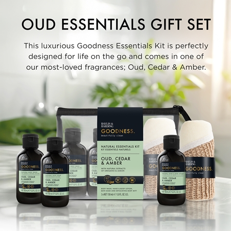 Baylis & Harding Goodness Oud, Cedar & Amber dovanų rinkinys voniai