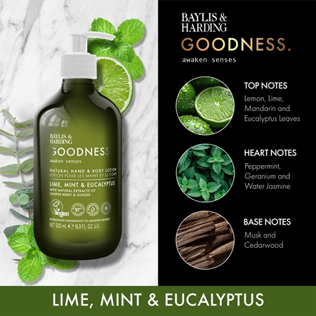 Baylis & Harding Goodness Awaken Senses Hand and Body Lotion with a refreshing effect