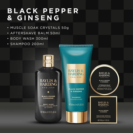 Baylis & Harding Black Pepper & Ginseng Presentförpackning för dusch