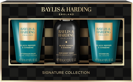 Baylis & Harding Black Pepper & Ginseng Presentförpackning för ansikte, kropp och hår för män