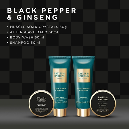 Baylis & Harding Black Pepper & Ginseng Coffret cadeau boîte métallique pour homme