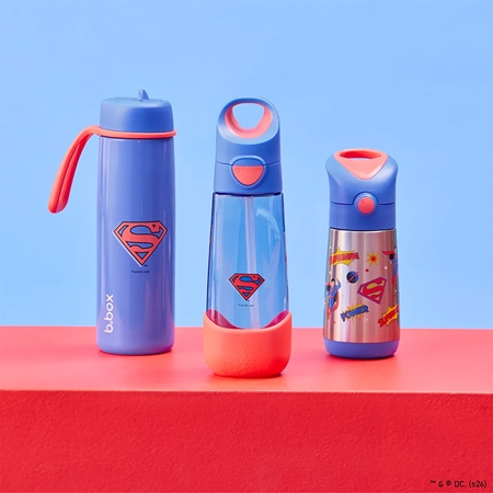 b.box Superman Flasche mit Strohhalm