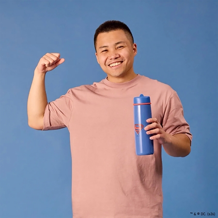 b.box Superman Thermosflasche mit Strohhalm