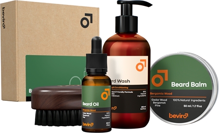Beviro Bergamia Wood Complete Beard Set coffret cadeau
