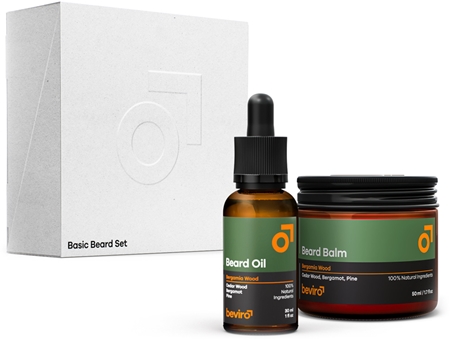 Beviro Bergamia Wood Basic Beard Set coffret cadeau pour la barbe pour homme