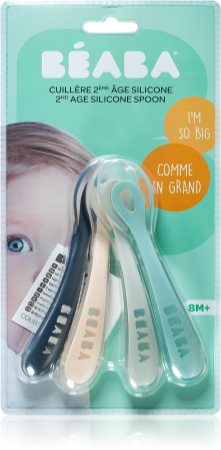 Beaba Silicone Spoon Set of 4 2nd age silicone spoon petite cuillère pour  enfant 