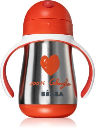 Beaba Stainless steel straw cup чашка з трубочкою