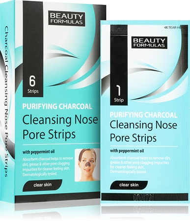Beauty Formulas Clear Skin Purifying Charcoal Attīroša maska ar aktīvo ogli degunam