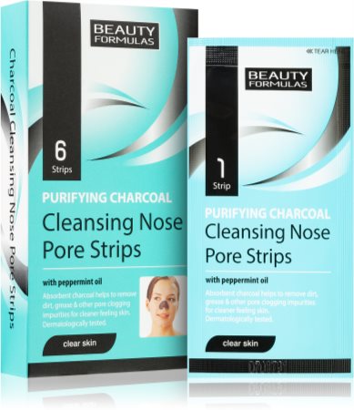 Beauty Formulas Clear Skin Purifying Charcoal oczyszczająca maseczka z węglem na nos
