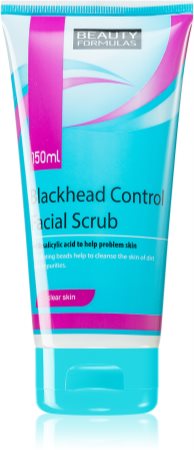 Beauty Formulas Clear Skin Blackhead Control esfoliante de limpeza anticravos