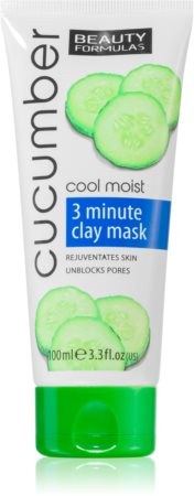 Beauty Formulas Cucumber hloubkově čisticí pleťová maska s jílem