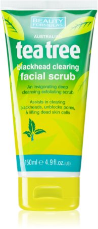 Beauty Formulas Tea Tree oczyszczający peeling do twarzy do skóry problemowej