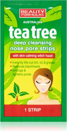 Beauty Formulas Tea Tree plaster oczyszczający na zatkane pory na nosie