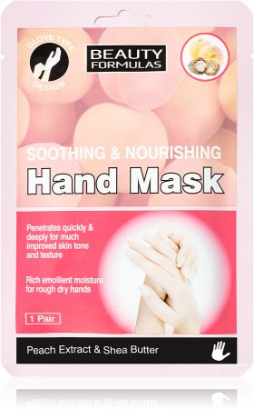 Beauty Formulas Soothing & Nourishing mascarilla regeneradora para manos en forma de guantes