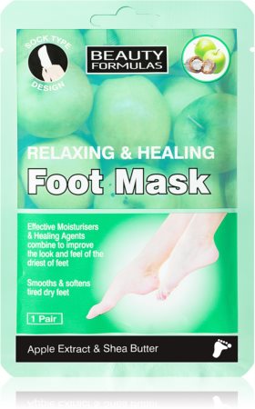Beauty Formulas Relaxing & Healing maschera rigenerante piedi in forma di calzini