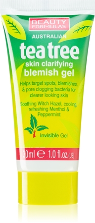 Beauty Formulas Tea Tree upokojujúci čistiaci gél proti nedokonalostiam pleti