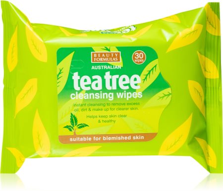 Beauty Formulas Tea Tree mineralne chusteczki do demakijażu