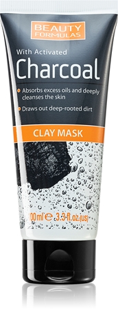 Beauty Formulas Charcoal máscara facial de limpeza profunda com carvão bioativo