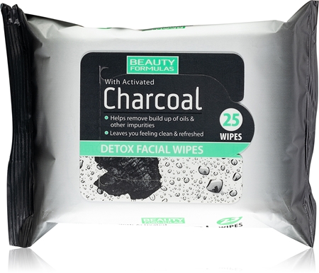 Beauty Formulas Charcoal toalhitas desmaquilhantes