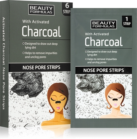 Beauty Formulas Charcoal Attīrošas strēmeles piņņu noņemšanai no deguna porām