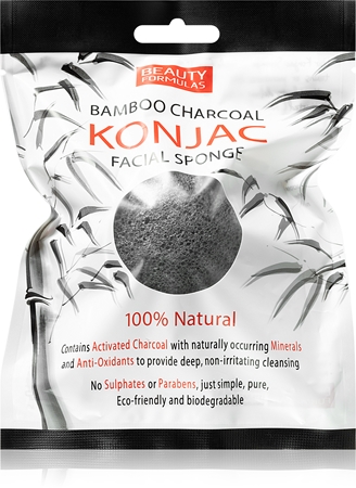 Beauty Formulas Charcoal gyengéd hámlasztó szivacs aktív szénnel