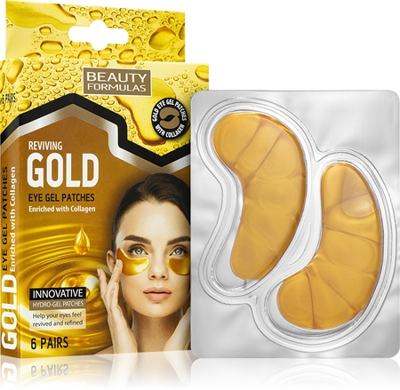 Beauty Formulas Gold máscara hidrogel ao redor dos olhos com colagénio