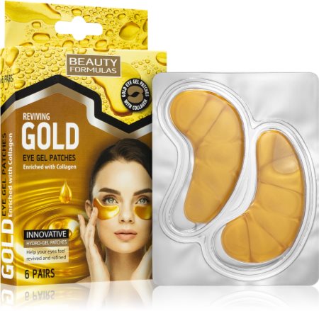 Beauty Formulas Gold μάσκα υδρογέλης  για γύρω από τα μάτια με κολαγόνο