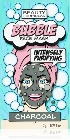 Beauty Formulas Bubble Charcoal Máscara facial de limpeza com carvão bioativo