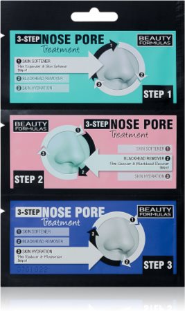 Beauty Formulas 3 Step Treatment adesivo de limpeza para nariz