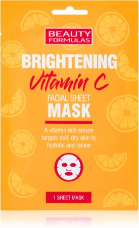 Beauty Formulas Vitamin C masque tissu éclat à la vitamine C