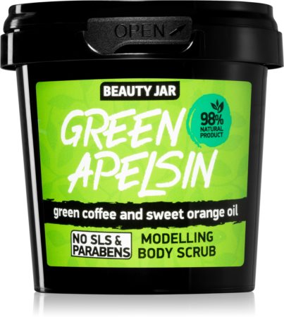 Beauty Jar Green Apelsin energetizáló testradír kávé kivonattal