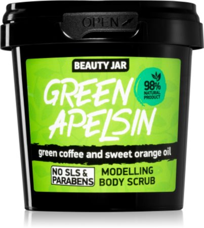 Beauty Jar Green Apelsin povzbuzující tělový peeling s výtažky z kávy