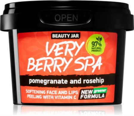 Beauty Jar Very Berry Spa bőrpuhító cukros peeling az arcra