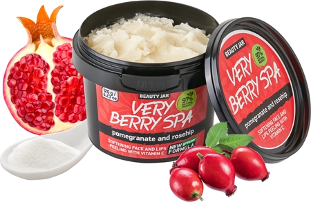 Beauty Jar Very Berry Spa exfoliante de azúcar con efecto suavizante para el rostro
