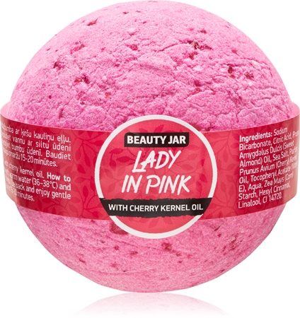Beauty Jar Lady In Pink šumivá koule do koupele s olejem z třešňových jader