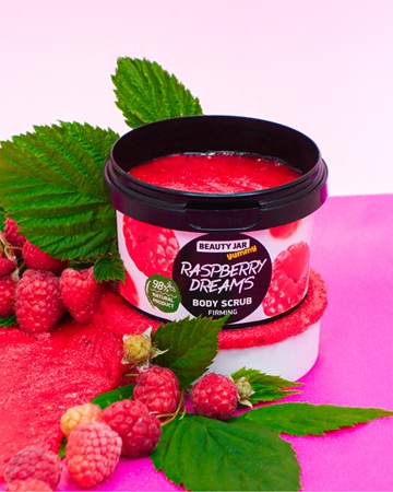Beauty Jar Yummy Raspberry Dreams gel de dus exfoliant pentru fermitate
