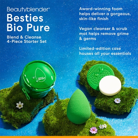 beautyblender® Besties BIO Pure set de viaje para lucir una piel perfecta
