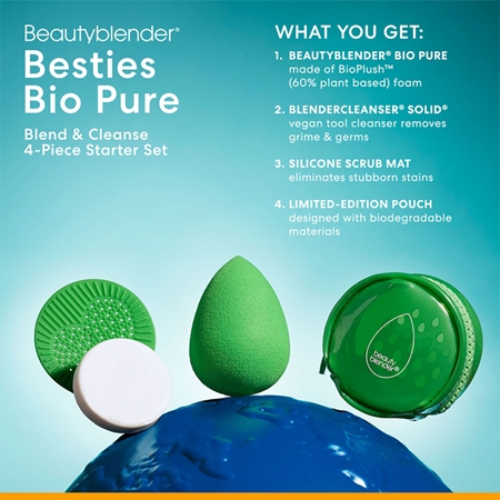 beautyblender® Besties BIO Pure set de viaje para lucir una piel perfecta