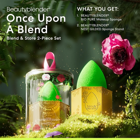 beautyblender® Once Upon a Blend houbička na makeup s podstavcem
