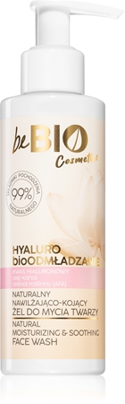 beBIO Hyaluro bioRejuvenation gel hidratante e calmante para limpeza facial perfeita