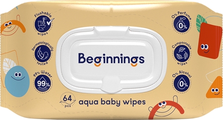 Beginnings Aqua Baby Wipes salviette umidificate per bambini