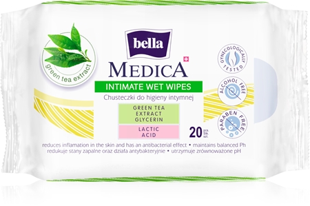 BELLA Medica Green Tea Extract wet wipes for intimate hygiene