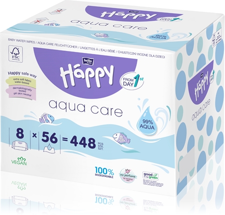 Bella Baby Happy Aqua Care vlhčené čistiace obrúsky pre deti