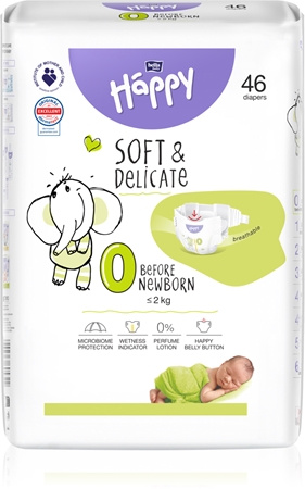 Bella Baby Happy Soft&Delicate Size 0 Before Newborn jednorázové pleny