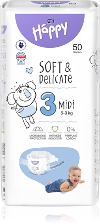 Bella Baby Happy Soft&Delicate Size 3 Midi jednorázové pleny