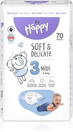 Bella Baby Happy Soft&Delicate Size 3 Midi wegwerpluiers